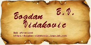 Bogdan Vidaković vizit kartica